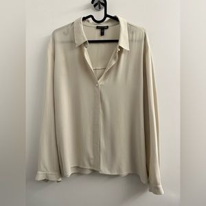 Eileen Fisher silk blouse with seashell buttons